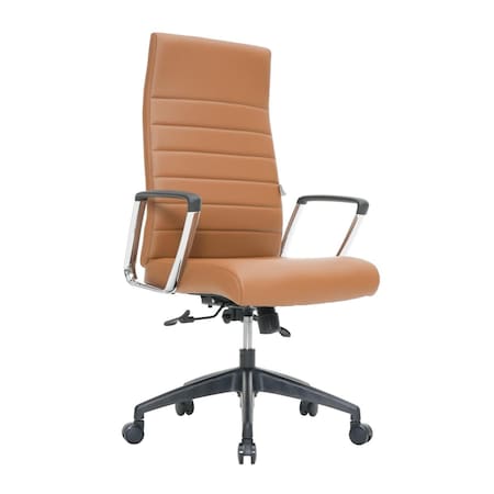Kd Hilton Modern High-Back Leather Office Chair Light Brown KD3035917